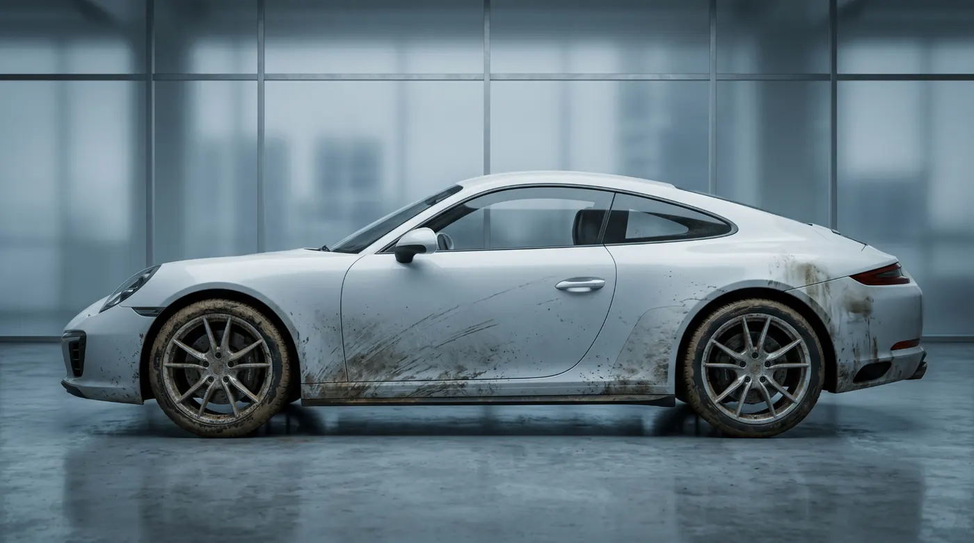 Porsche 911 vasket hos Drammen CarWash (før)